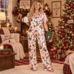 A Christmas Story Satin Pajama Set, Women’s Short & Long PJs, Ralphie Pink Bunny Holiday Sleepwear - Image 3