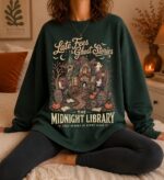 Vintage Halloween Sweatshirt, Haunted Midnight Library 90s Spooky Season Crewneck - Image 6