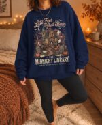 Vintage Halloween Sweatshirt, Haunted Midnight Library 90s Spooky Season Crewneck - Image 7