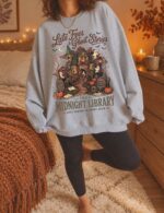 Vintage Halloween Sweatshirt, Haunted Midnight Library 90s Spooky Season Crewneck - Image 4