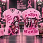 Pink Out Football Jersey, Witch Breast Cancer Awareness Shirt, Pink Ribbon Halloween Jersey
