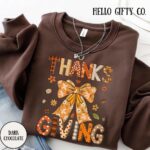 Thankful Sweatshirt, Thankful Lover Sweater, Hello Thanksgiving Sweatshirt - Image 3