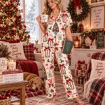 Christmas Mahjong Pajama Set, Mahj and Bright Sleepwear, Festive Mahjong PJs - Image 4