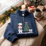 Embroidered Christmas Teeth Quarter Zip Sweatshirt, Dental Squad Sweatshirt - Image 3