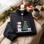 Embroidered Christmas Teeth Quarter Zip Sweatshirt, Dental Squad Sweatshirt - Image 7