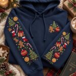 Christmas Candy Embroidered Hoodie, Christmas Gift Hoodie, Merry Xmas Crewneck - Image 5