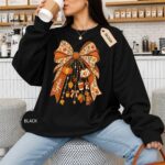 Coquette Preppy Fall Charms Bow Sweatshirt, Autumn Women Crewneck - Image 5