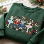 Nutcracker Ballet Embroidered Sweatshirt, Ballerina Mouse Christmas Crewneck - Image 4
