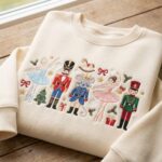 Nutcracker Ballet Embroidered Sweatshirt, Ballerina Mouse Christmas Crewneck - Image 2