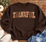 Thankful Sweatshirt, Thanksgiving Sweatshirt for Women, Vintage Floral Leopard Fall Crewneck - Image 4