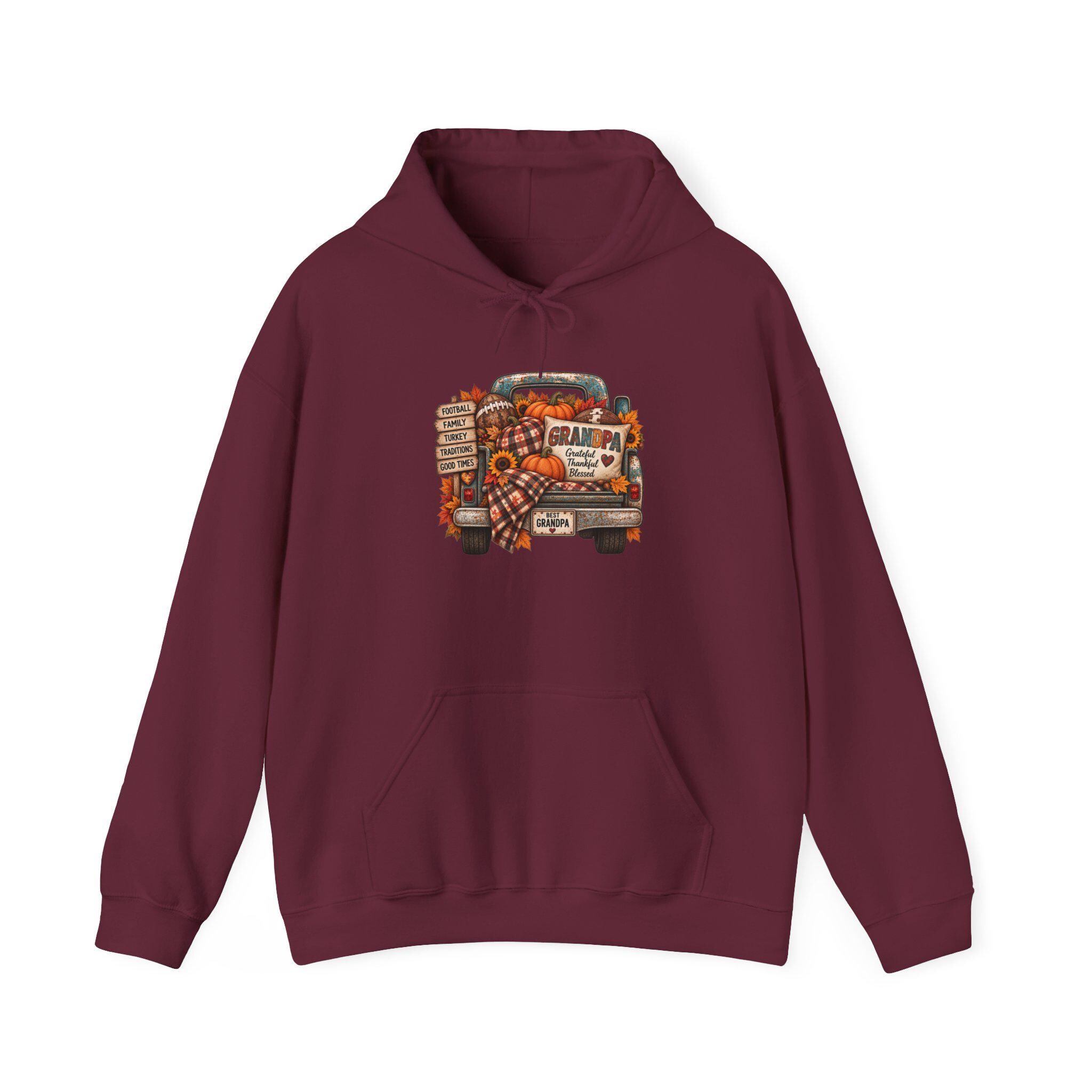 il_fullxfull.8585567573_2jkv Grandpa Truck Fall Leaves Hoodie Vintage Pickup, Pumpkins, Plaid - Image 1