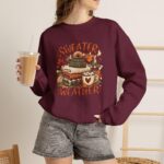 Sweater Weather Sweatshirt, Fall Coffee Lover Gift, Pumpkin Spice Shirt - Image 3