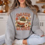 Sweater Weather Sweatshirt, Fall Coffee Lover Gift, Pumpkin Spice Shirt - Image 7