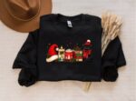 Cat Book Christmas Sweatshirt, Funny Characters Christmas Sweater, Xmas Hot Cocoa Holiday Crewneck - Image 5