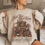 Vintage Halloween Sweatshirt, Haunted Midnight Library 90s Spooky Season Crewneck