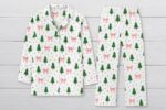 Christmas Tree Bow Pajamas, Festive Christmas Pajama Set for Women, Matching Family Holiday Sleepwear - Image 4