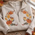 Embroidered Book Lover Sweatshirt, Fall Quarter Zip - Image 2