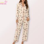 Christmas Character Pajama Set for Women, Holiday Cartoon Print Sleepwear - Image 3