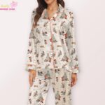 Christmas Character Pajama Set for Women, Holiday Cartoon Print Sleepwear - Image 4