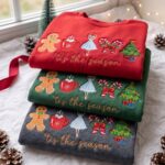 Embroidered Cozy Christmas Season Sweatshirt, Christmas Santa Nutcracker Apparel - Image 2