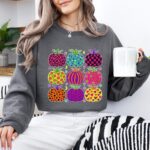 Boho Pumpkin Sweatshirt Cute Fall Pumpkin Pattern Sweater Autumn - Image 6