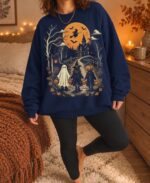 Vintage Halloween Sweatshirt Retro Graphic Witchy Crewneck, 90s Trick or Treat Sweatshirt - Image 3