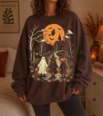 Vintage Halloween Sweatshirt Retro Graphic Witchy Crewneck, 90s Trick or Treat Sweatshirt - Image 2