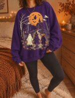 Vintage Halloween Sweatshirt Retro Graphic Witchy Crewneck, 90s Trick or Treat Sweatshirt - Image 4