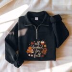 Embroidered All Booked For Fall Quarter Zip Sweatshirt, Bookish Fall Shirt, Fall Season Crewneck - Image 2