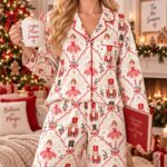 Nutcracker Ballerina Christmas Pajama Set, Women’s Holiday PJs, Sugar Plum Fairy Sleepwear