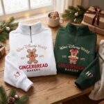 Embroidered Disneyland Gingerbread Quarter Zip Sweatshirt, Christmas Minnie Sweatshirt - Image 4