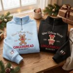 Embroidered Disneyland Gingerbread Quarter Zip Sweatshirt, Christmas Minnie Sweatshirt - Image 6