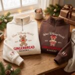 Embroidered Disneyland Gingerbread Quarter Zip Sweatshirt, Christmas Minnie Sweatshirt - Image 3