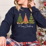Merry Christmas Tree Light Sweatshirt, Merry Christmas Party Sweater, Christmas Tree Jumper - Image 3
