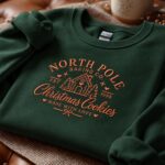 North Pole Baking Co Embroidered Sweatshirt, Christmas Cookies Crewneck, Gingerbread House Jumper - Image 5