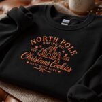 North Pole Baking Co Embroidered Sweatshirt, Christmas Cookies Crewneck, Gingerbread House Jumper - Image 2
