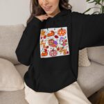 Retro Fall Doodles Hoodie, Unisex Heavy Blend Hooded Sweatshirt - Image 7