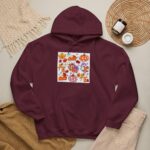 Retro Fall Doodles Hoodie, Unisex Heavy Blend Hooded Sweatshirt - Image 4