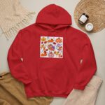 Retro Fall Doodles Hoodie, Unisex Heavy Blend Hooded Sweatshirt - Image 5