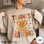 Thankful Sweatshirt, Thankful Lover Sweater, Hello Thanksgiving Sweatshirt