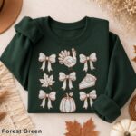 Coquette Thanksgiving Sweatshirt, Cozy Fall Dinner Outfit - Image 6