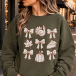 Coquette Thanksgiving Sweatshirt, Cozy Fall Dinner Outfit - Image 5