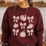 Coquette Thanksgiving Sweatshirt, Cozy Fall Dinner Outfit - Image 4