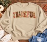 Thankful Sweatshirt, Thanksgiving Sweatshirt for Women, Vintage Floral Leopard Fall Crewneck - Image 3