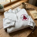 Embroidered Christmas Tree Quarter Zip Most Wonderful Time Holiday Pullover