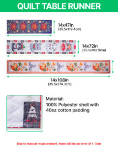 Quilted Pumpkin Table Runner, Autumn Fall Thanksgiving Harvest Decor - Image 7