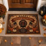 Thanksgiving Doormat, Happy Thanksgiving Welcome Mat, Turkey Fall Porch Decor - Image 4