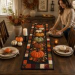 Quilted Pumpkin Table Runner, Autumn Fall Thanksgiving Harvest Decor - Image 2