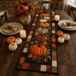 Quilted Pumpkin Table Runner, Autumn Fall Thanksgiving Harvest Decor - Image 3