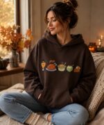 Thankful Thanksgiving Hoodie Cute Kawaii Fall Graphic Friendsgiving - Image 4
